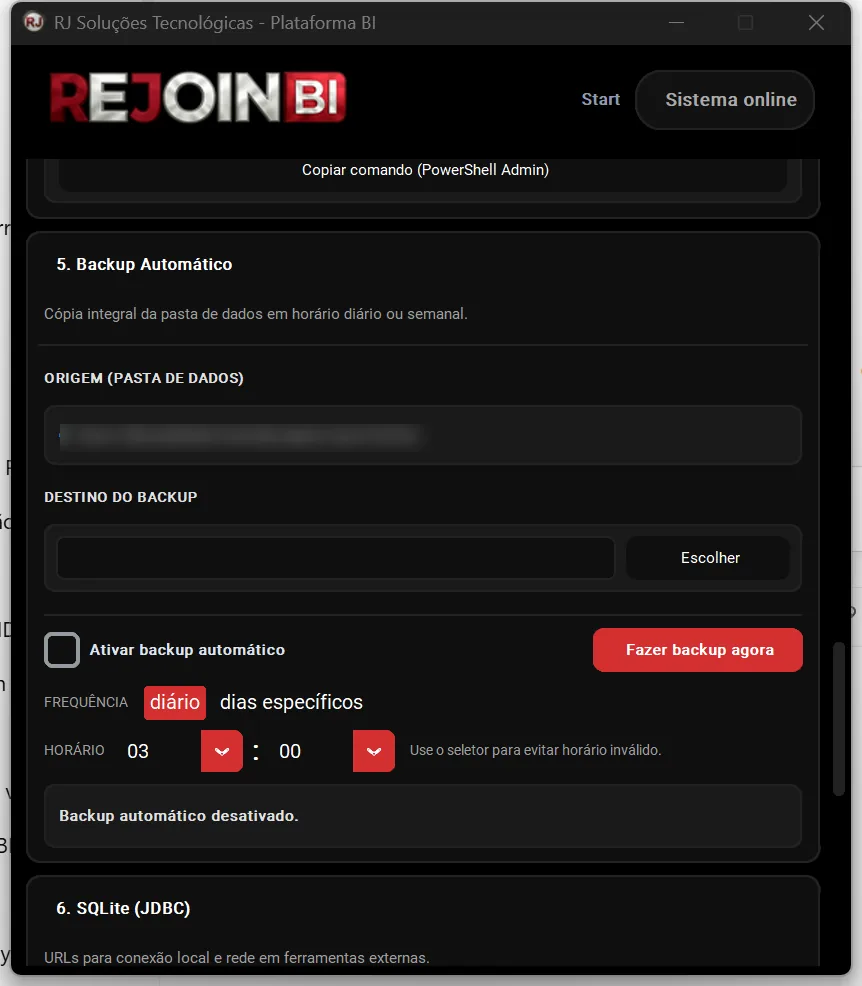Configuração de Backup Automático